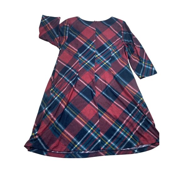 Connected Apparel Womens Plus Knit Plaid Shift Dress Size 20W - Picture 5 of 5